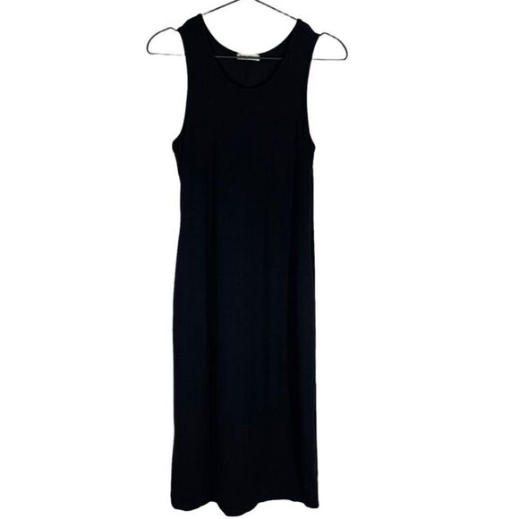 Marine Layer Lexi Daytime Ribbed Midi Tank Dress Black Large - Picture 3 of 7